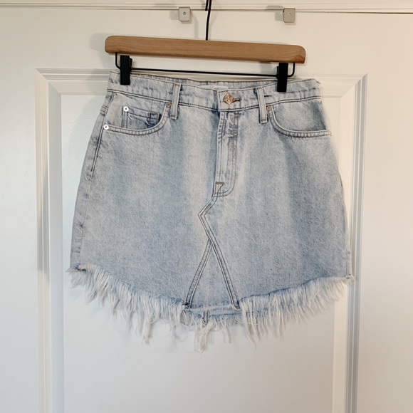 7 For All Mankind Denim Skirt Scallop Hem - Picture 5 of 8
